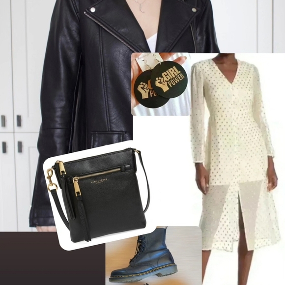 NSR NICOLA METALLIC DOT MIDI DRESS IN IVORY size large - Picture 14 of 14